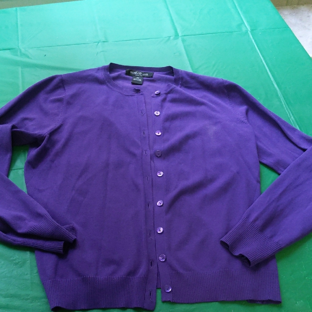 August Silk Deep Purple Cardigan--PM
